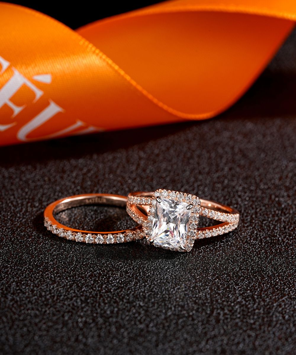 طقم خواتم زفاف ساتور روزيه راديهux