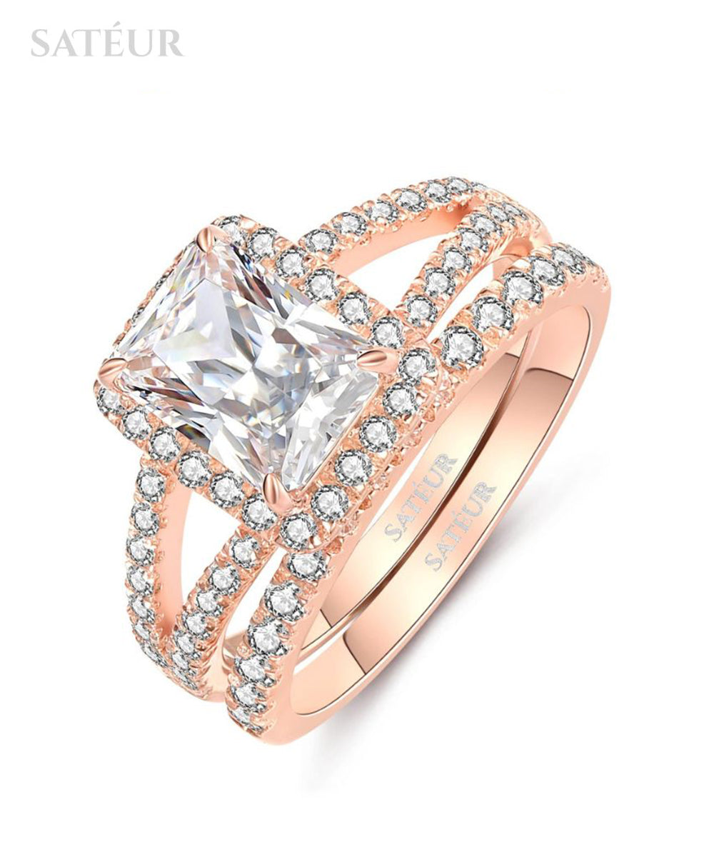Satéur Rosé Radieux Wedding Ring Set™