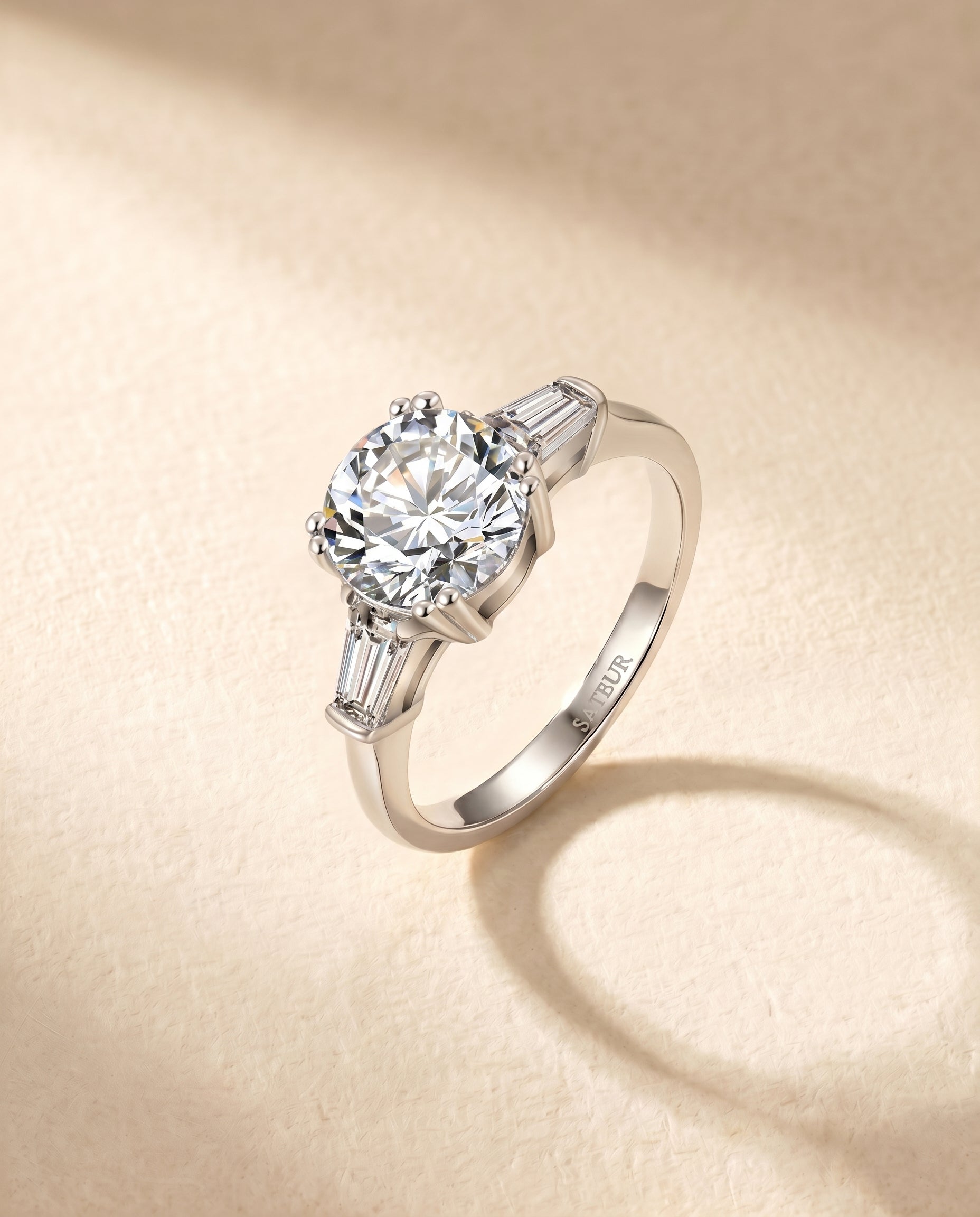Satéur Lien d’Amour Diamond Ring™, 18K White Gold, Round Cut