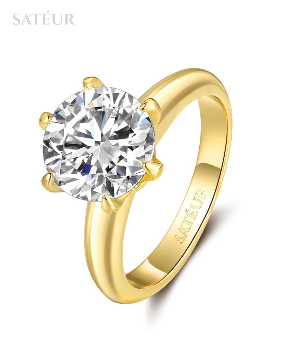 Satéur Aurous Gold Destinée 鑽戒™,18K 金,圓形切割