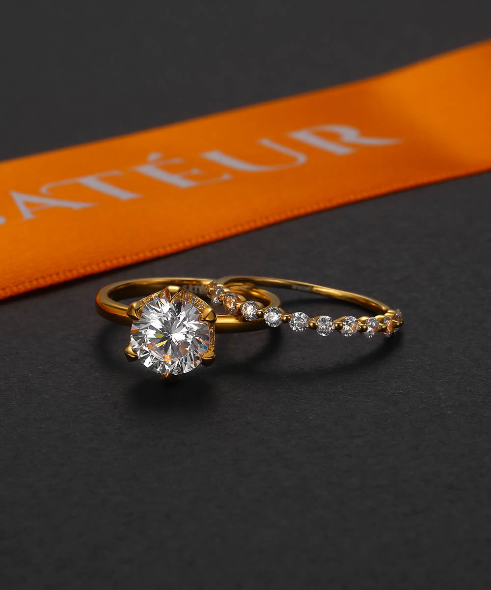 Sateur Aurous Gold Fusione Diamond Ring™, 18K Gold, Rundschliff