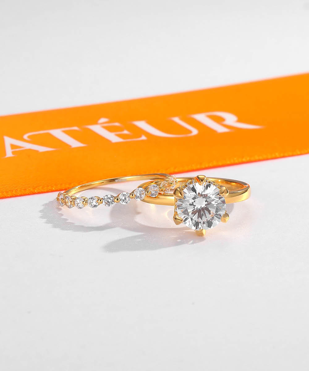 Sateur Aurous Gold Fusione Diamond Ring™, 18K Gold, Rundschliff