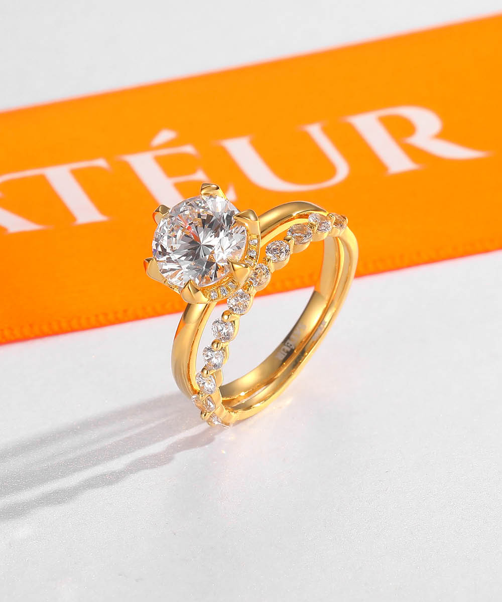 Anillo de Diamantes Sateur Aurous Gold Fusione™, Oro de 18K, Corte Redondo