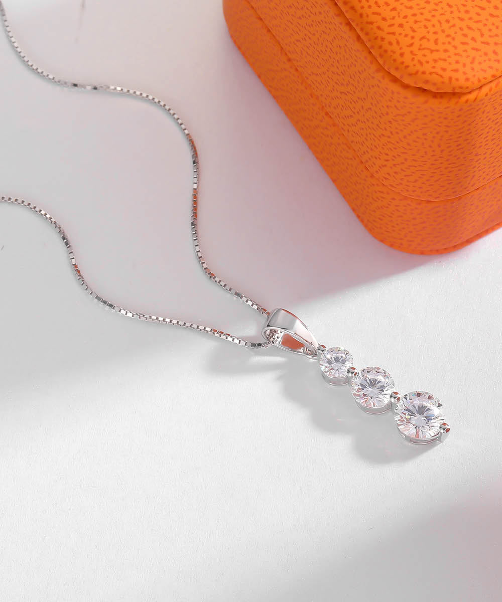 Satéur Trinité Diamond Necklace™, 18K White Gold