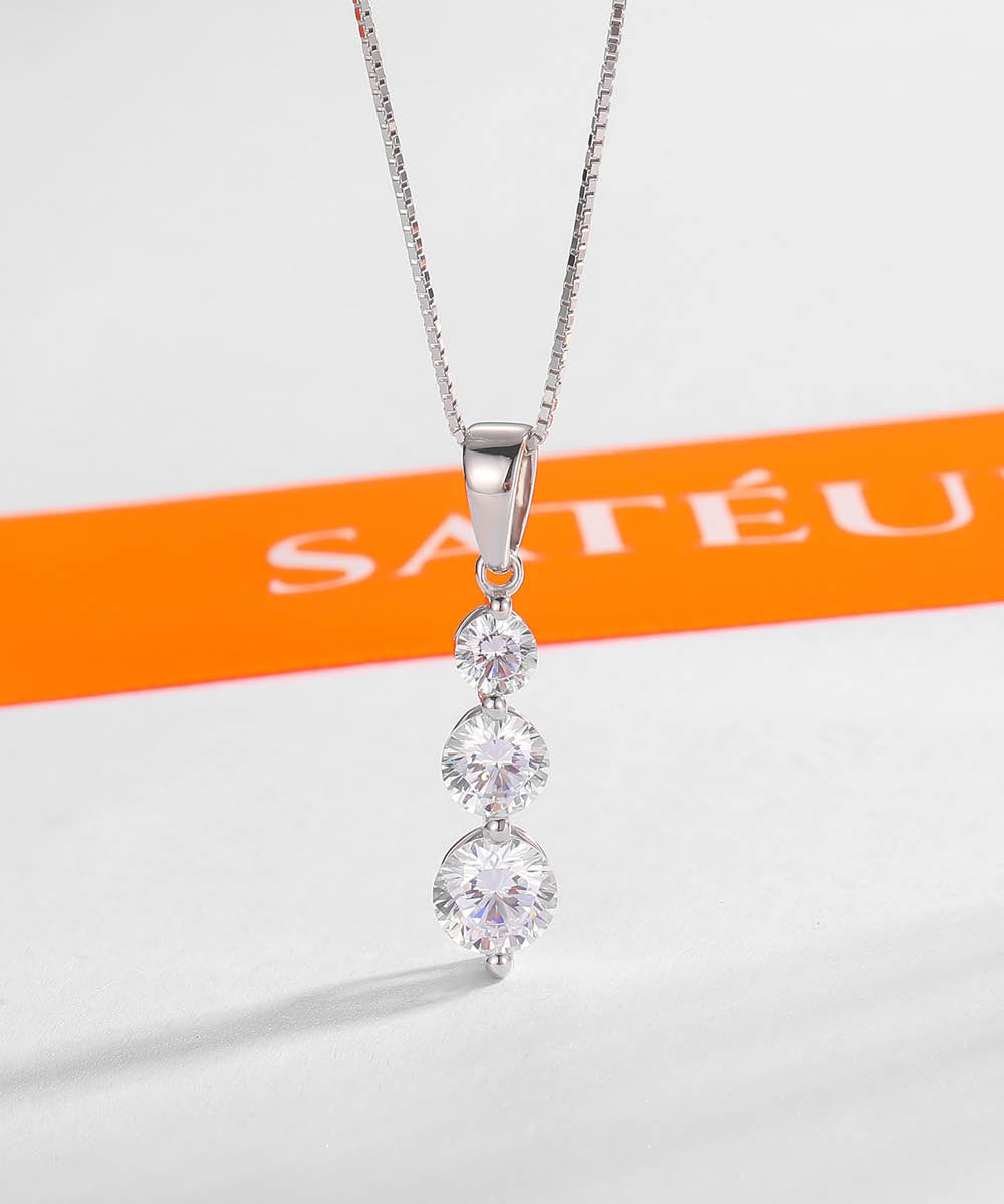 Satéur Trinité Diamond Necklace™, 18K White Gold