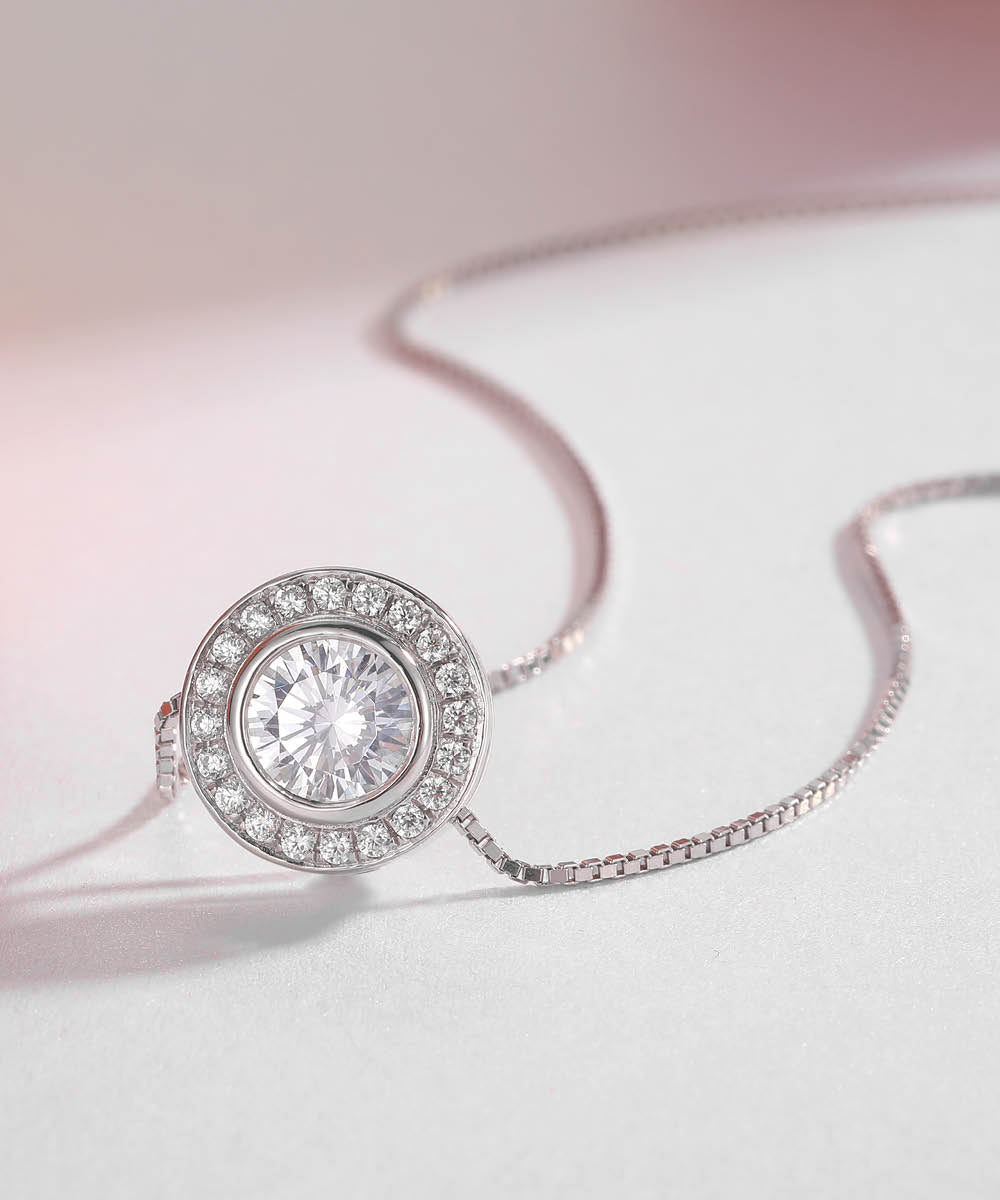 Satéur Belle Dame Diamond Necklace™, 18K White Gold