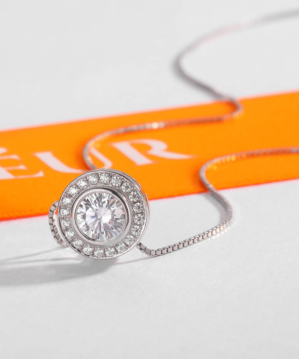 Satéur Belle Dame Diamond Necklace™, 18K White Gold