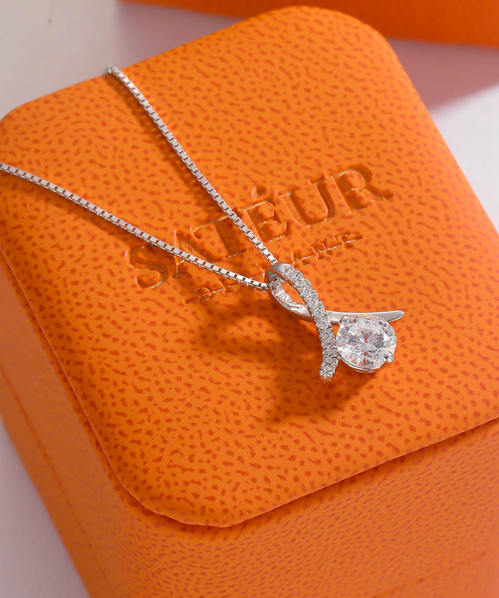 Satéur L' Ange Diamond Necklace™, 18K White Gold