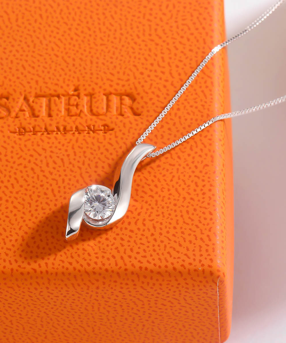 Satéur Emmêlé Diamond Necklace™, 18K White Gold