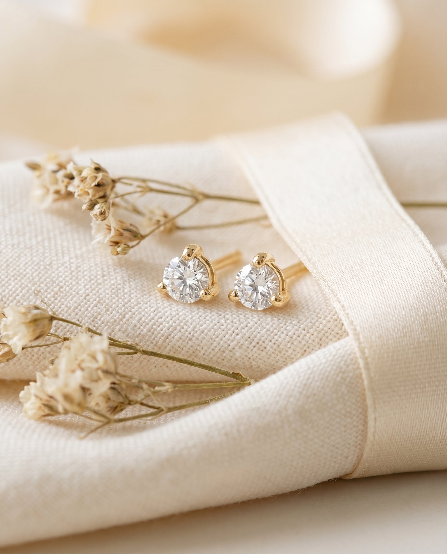 Satéur Aube Diamond Studs™, 14K Solid Gold — image 2