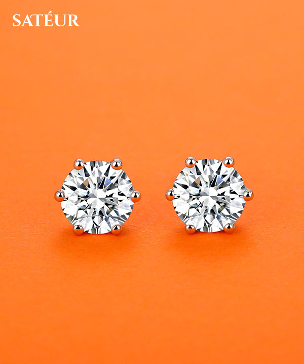 Satéur Destinée Diamant Oorbellen™, 18K Witgoud, Ronde Snede