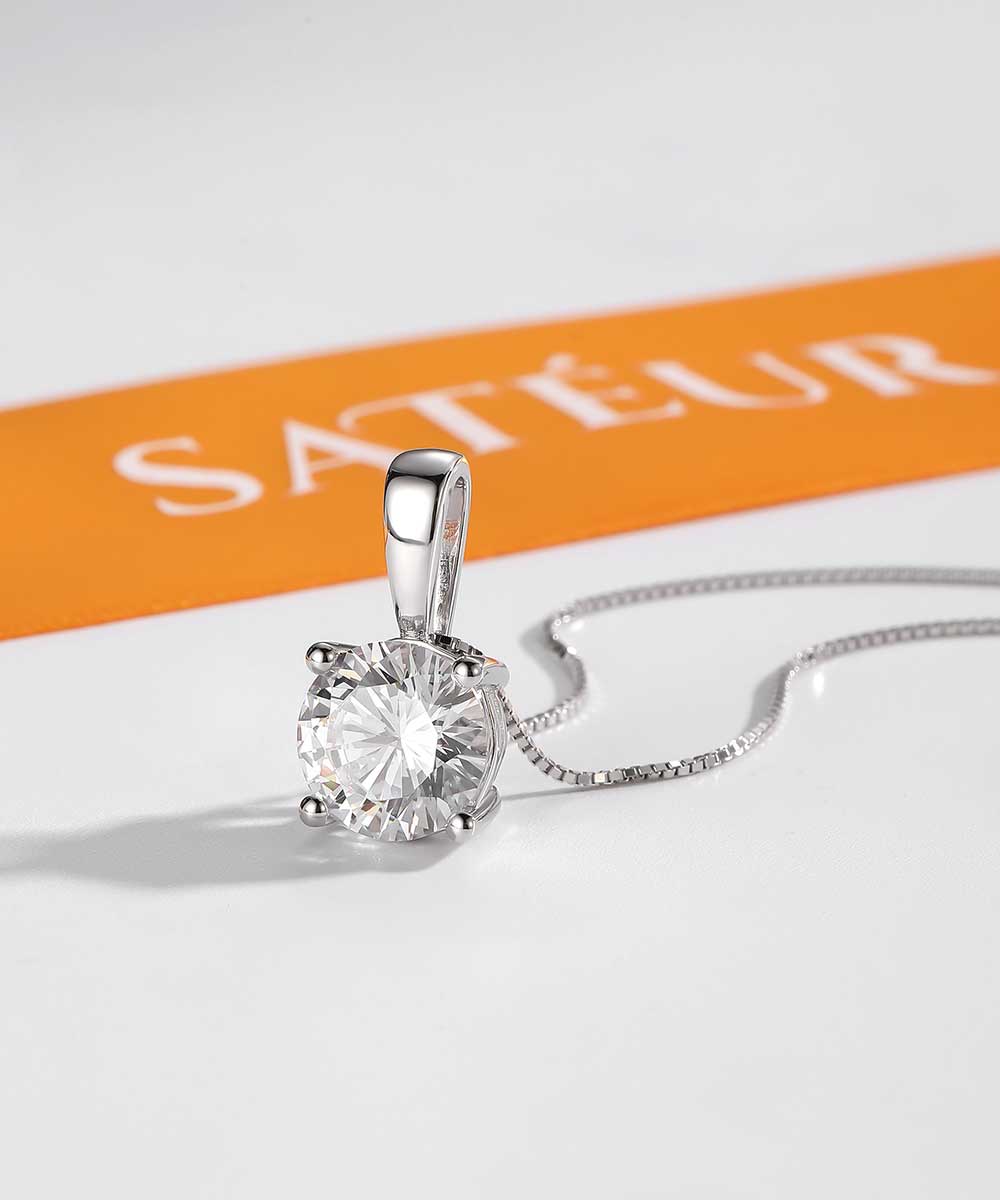 Satéur Destinée Diamond Necklace™, 18K White Gold