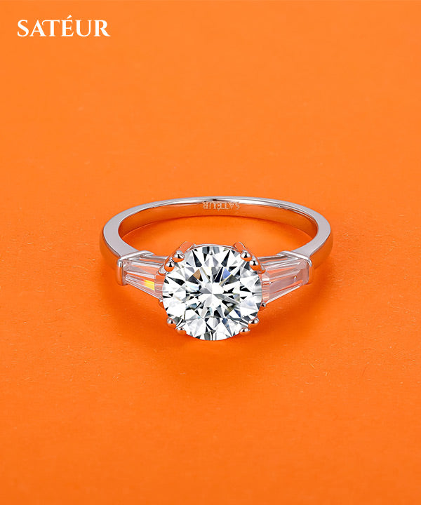 Satéur Lien d’Amour Diamond Ring™, 18K Weißgold, Runde Schliff