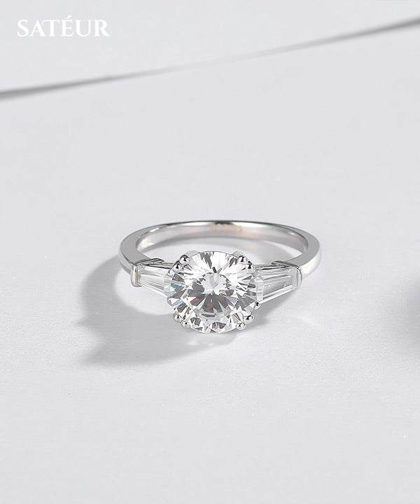Satéur Lien d’Amour Diamond Ring™, 18K Weißgold, Runde Schliff