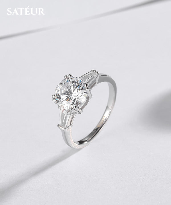 Satéur Lien d’Amour Diamond Ring™, 18K Weißgold, Runde Schliff