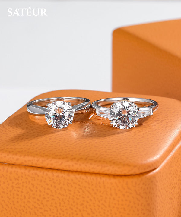 Satéur Lien d’Amour Diamond Ring™, 18K Weißgold, Runde Schliff