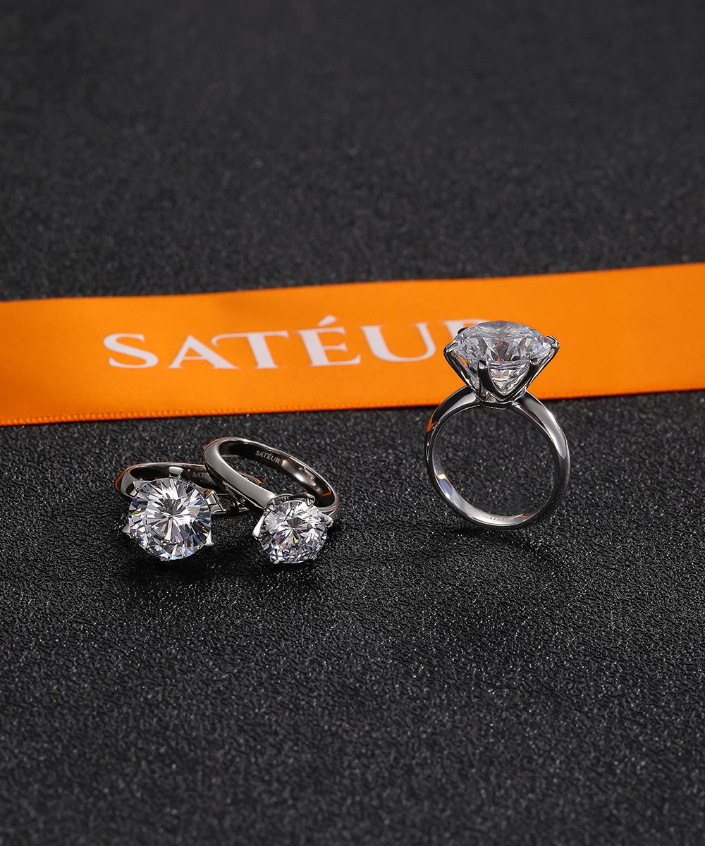 Satéur Destinée Diamond Ring™, 18K White Gold, Round Cut