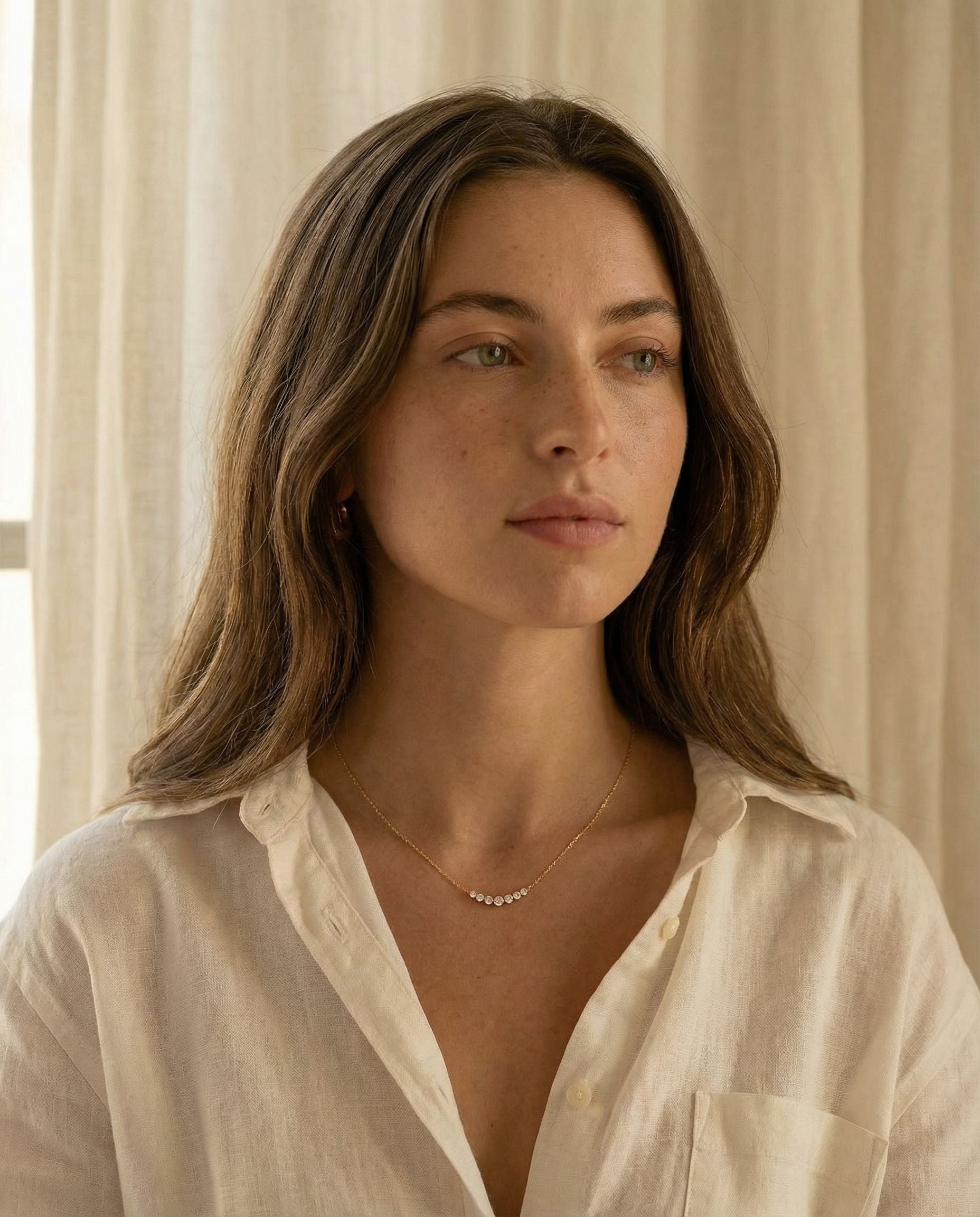 Satéur Rivière Diamond Necklace™, 14K Solid Gold — image 6