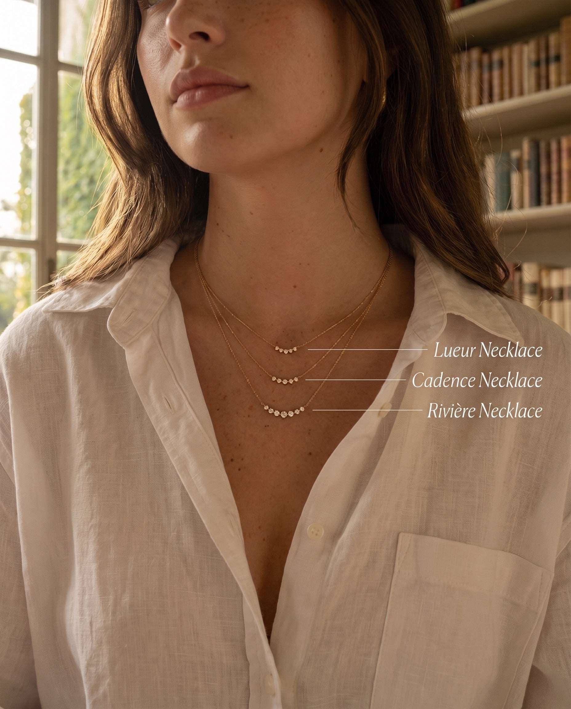 The Graduated Necklaces — Lueur, Cadence, Rivière size comparison