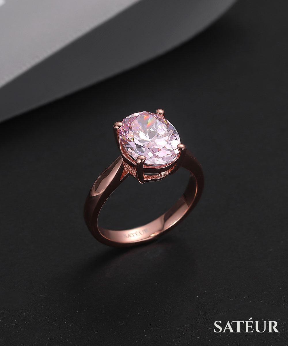 Satéur Rosé Classique Diamond Ring™, 18K Rose Gold