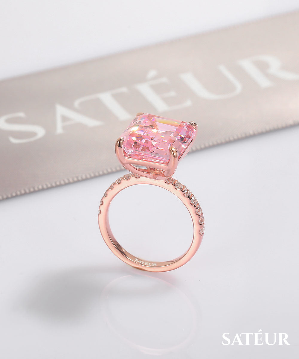 Satéur Rosé Cristal Diamond Ring™, 18K Rose Gold