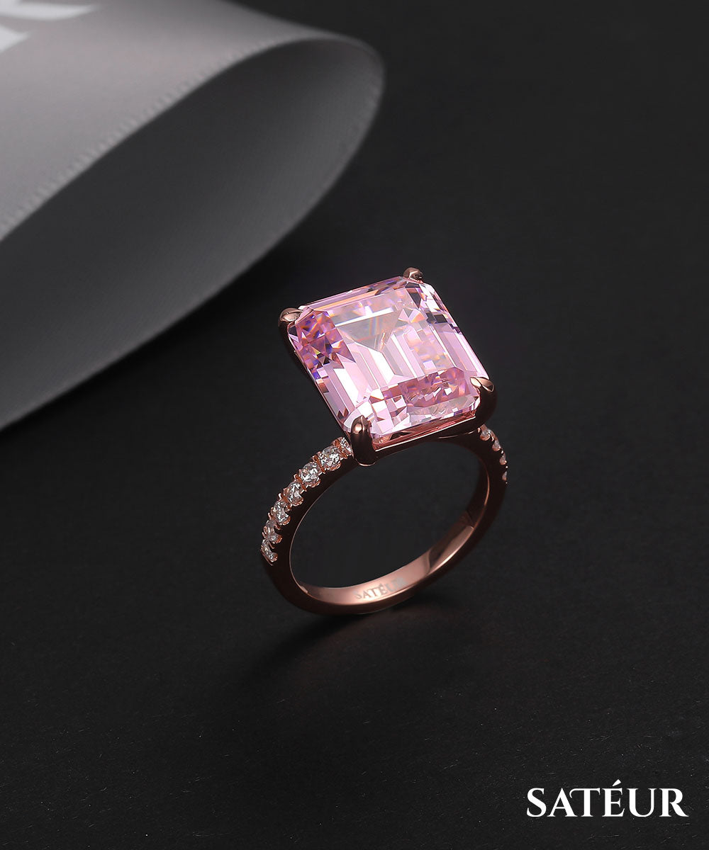 Satéur Rosé Cristal Diamond Ring™, 18K Rose Gold