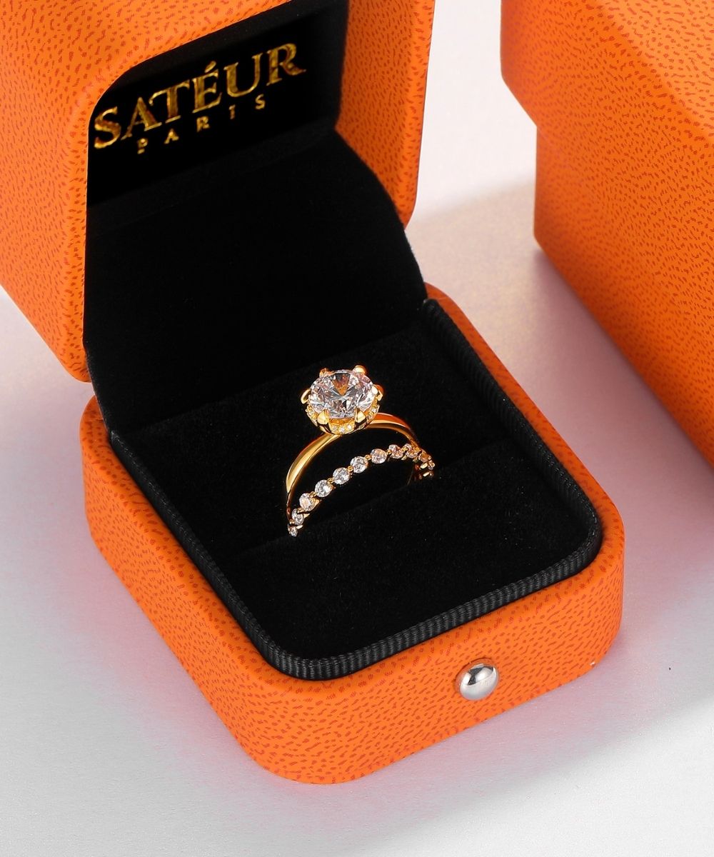 Sateur Aurous Gold Fusione Diamond Ring™, 18K Gold, Rundschliff