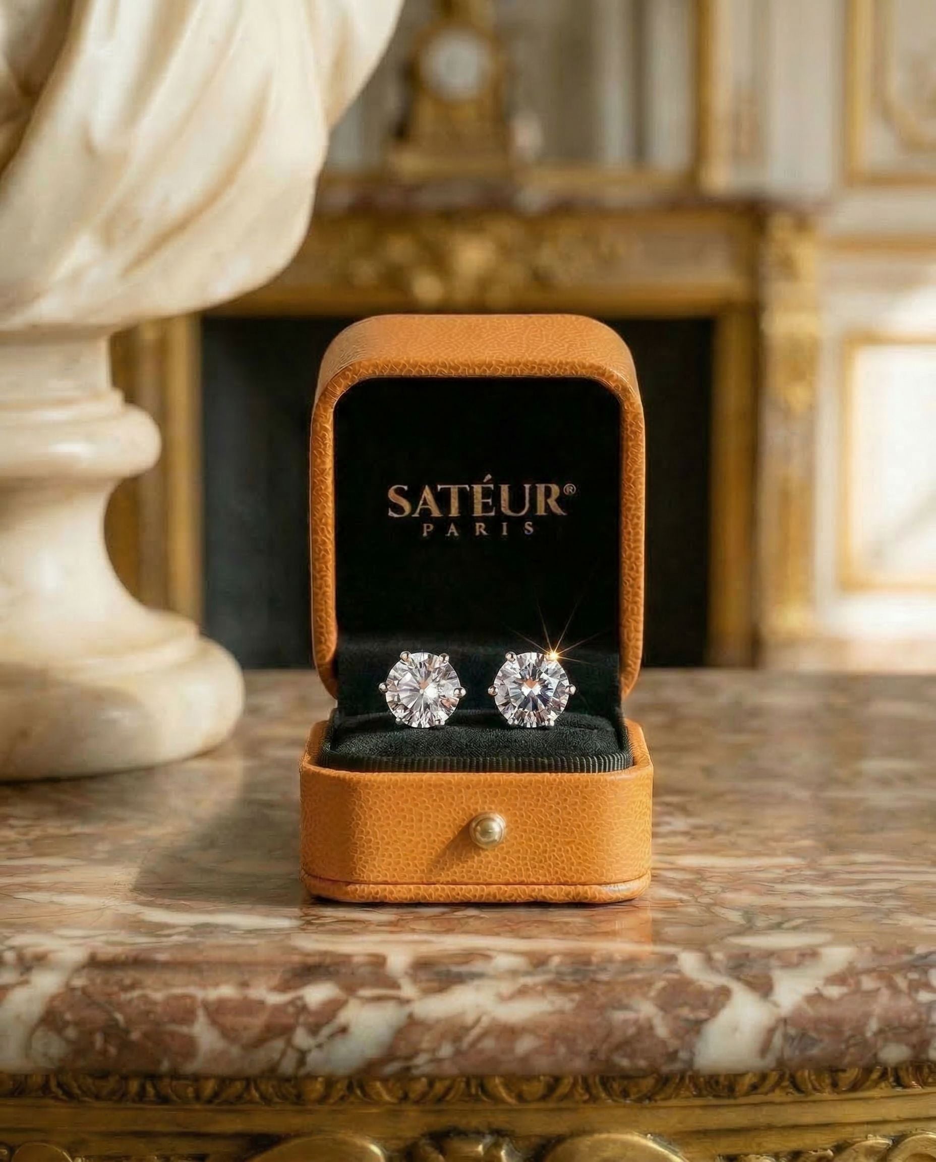 Satéur Destinée Diamond Earrings™, 18K White Gold