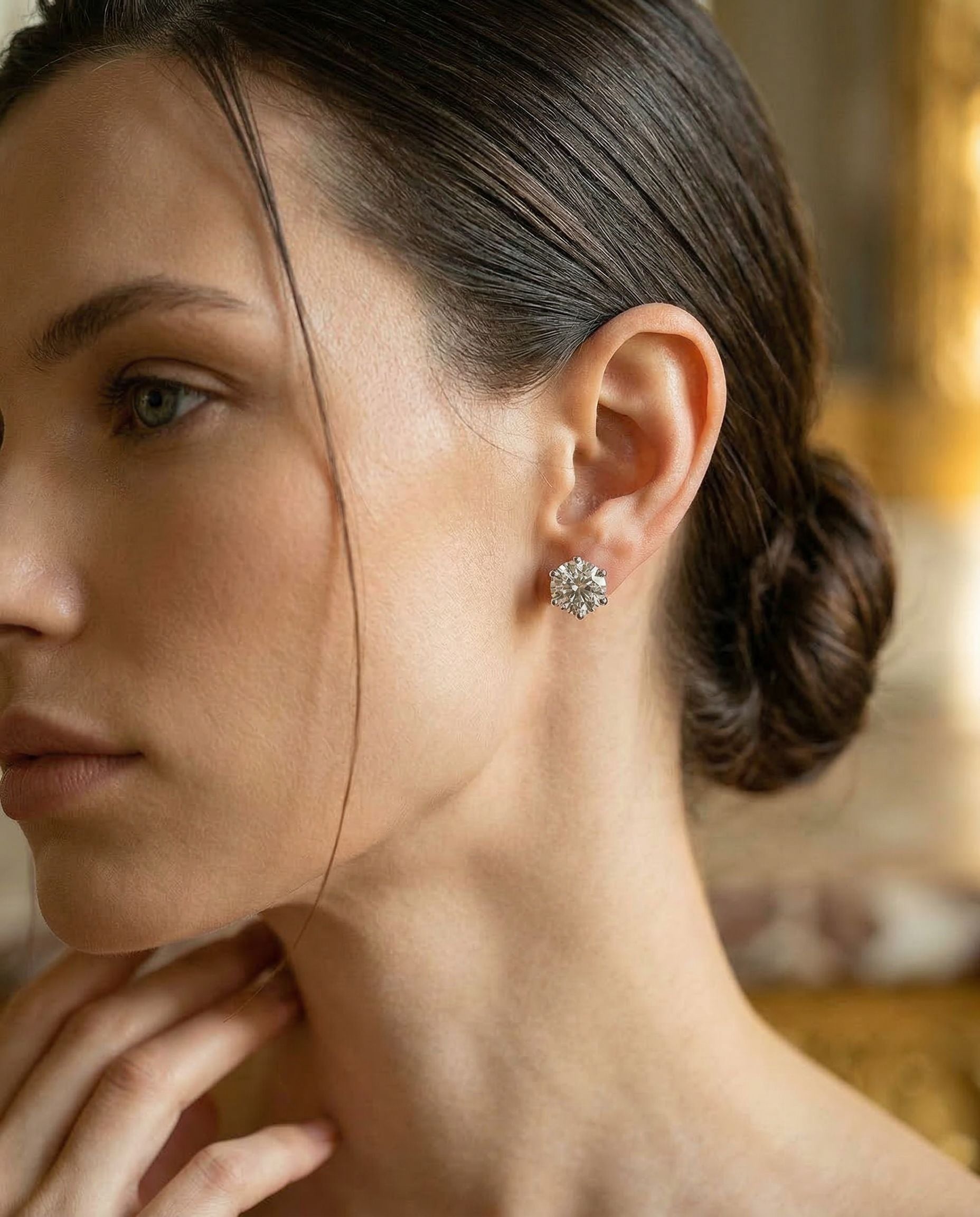 Satéur Destinée Diamond Earrings™, 18K White Gold