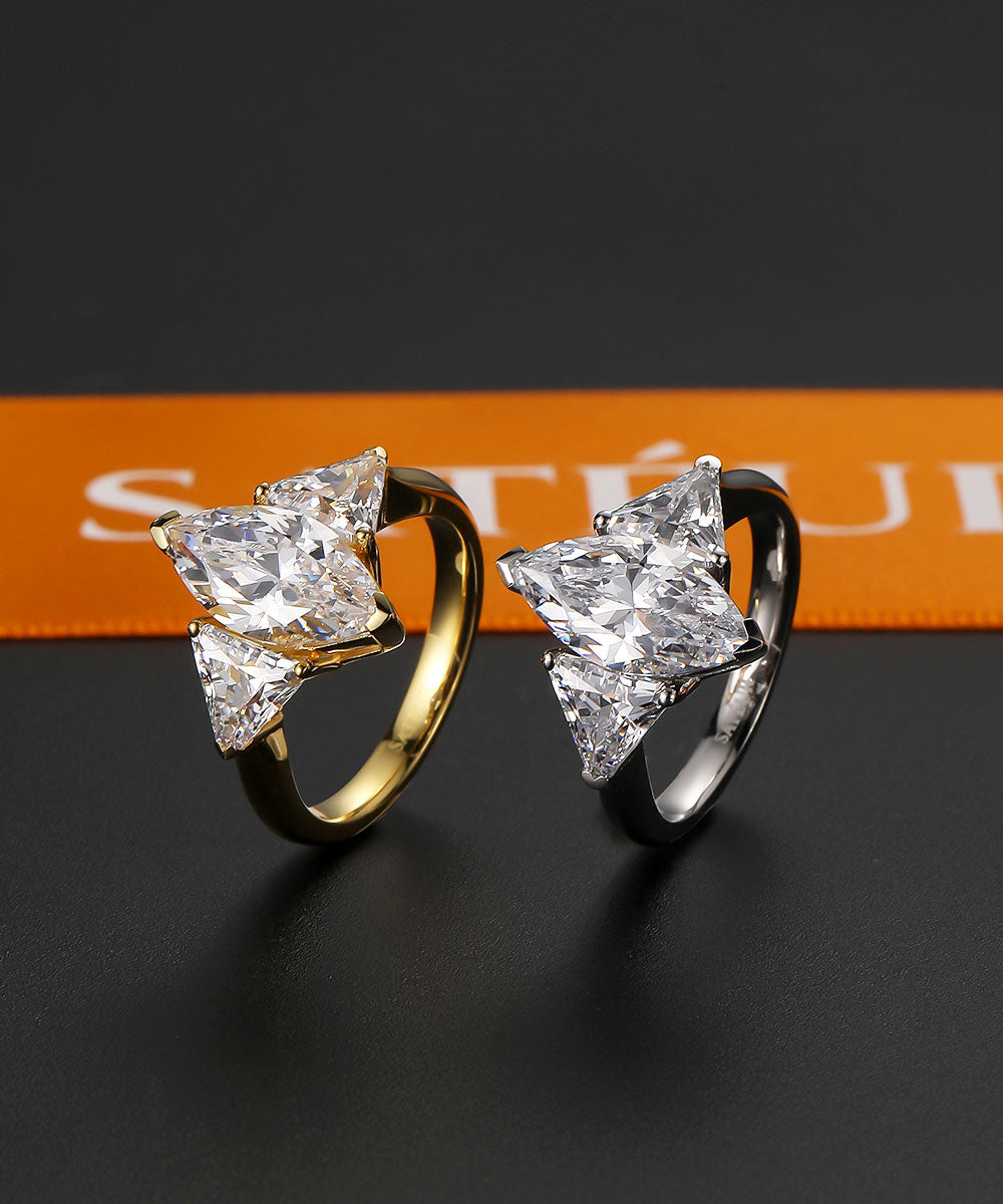 Satéur Star Lumière Classic Silver Diamond Ring™, 18K White Gold