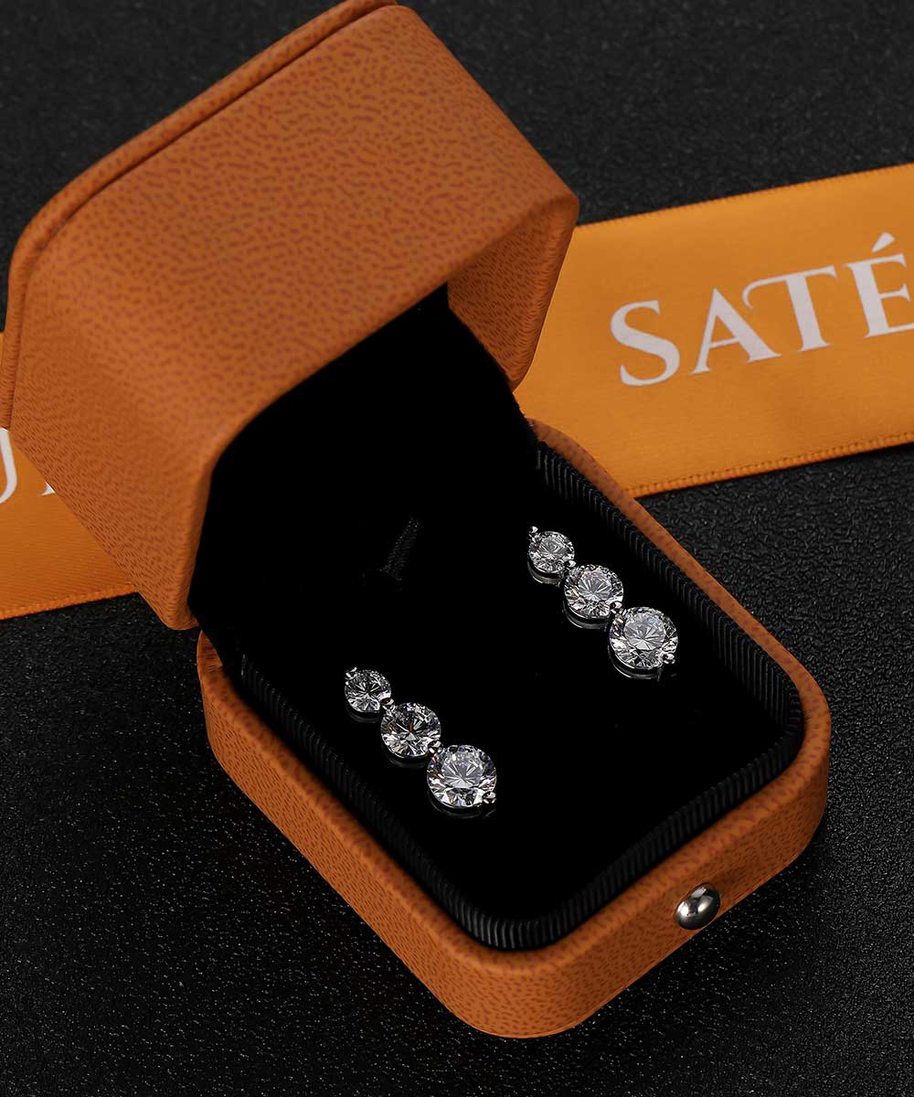 Satéur Trinité Diamond Earrings™, 18K White Gold