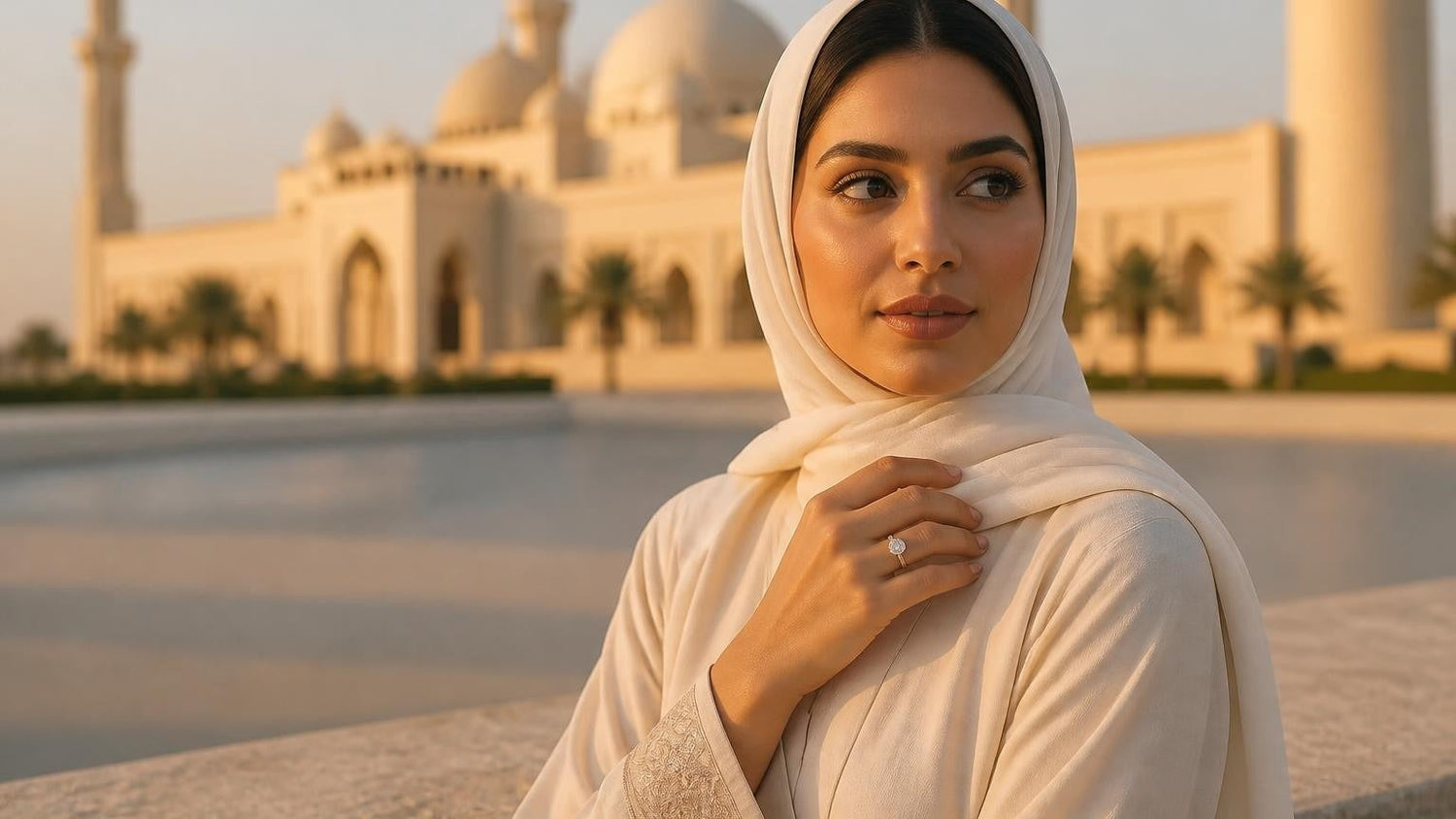 Best engagement rings in Bahrain — Satéur Destinée Ring™ with Al Fateh Grand Mosque