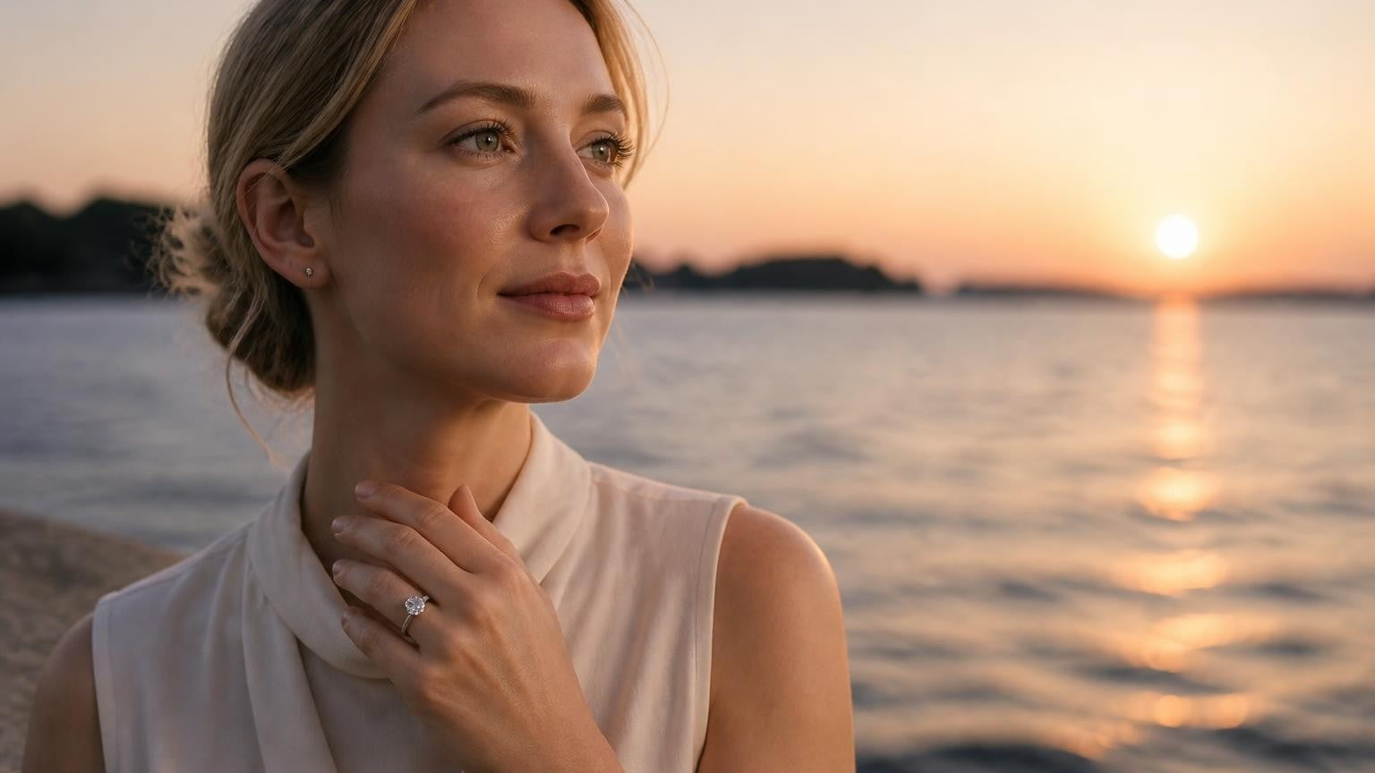 Best engagement rings in Barrie — Satéur Destinée Ring™ on Kempenfelt Bay waterfront