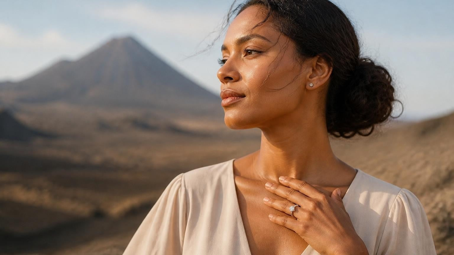 Best engagement rings in Cabo Verde — Satéur Destinée Ring with Pico do Fogo volcano, Fogo Island