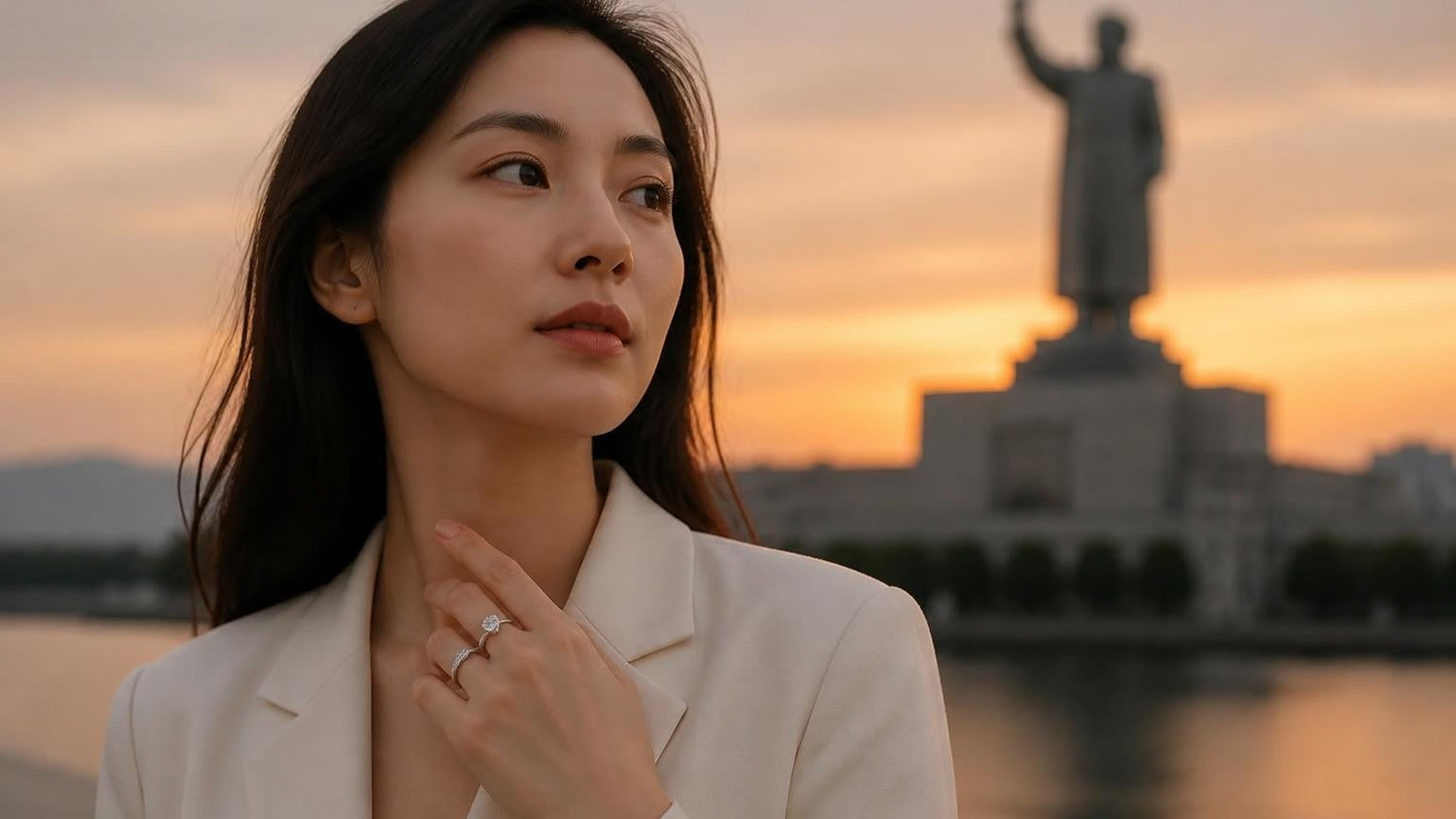 Best engagement rings in Changsha — Satéur Destinée Ring with Orange Island landmark
