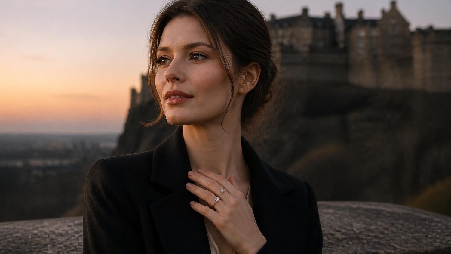 Best engagement rings in Edinburgh — Satéur Destinée Ring™ at Edinburgh Castle