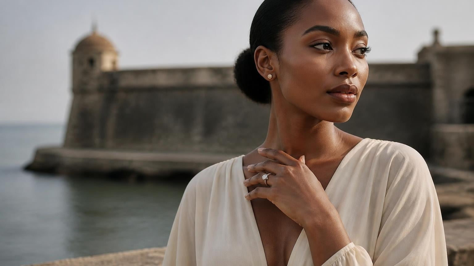 Best engagement rings in Guinea-Bissau — Satéur Destinée Ring™ with Fortaleza de São José da Amura