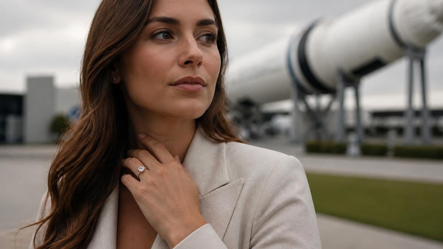 Best engagement rings in Houston — Satéur Destinée Ring™ near the Space Center