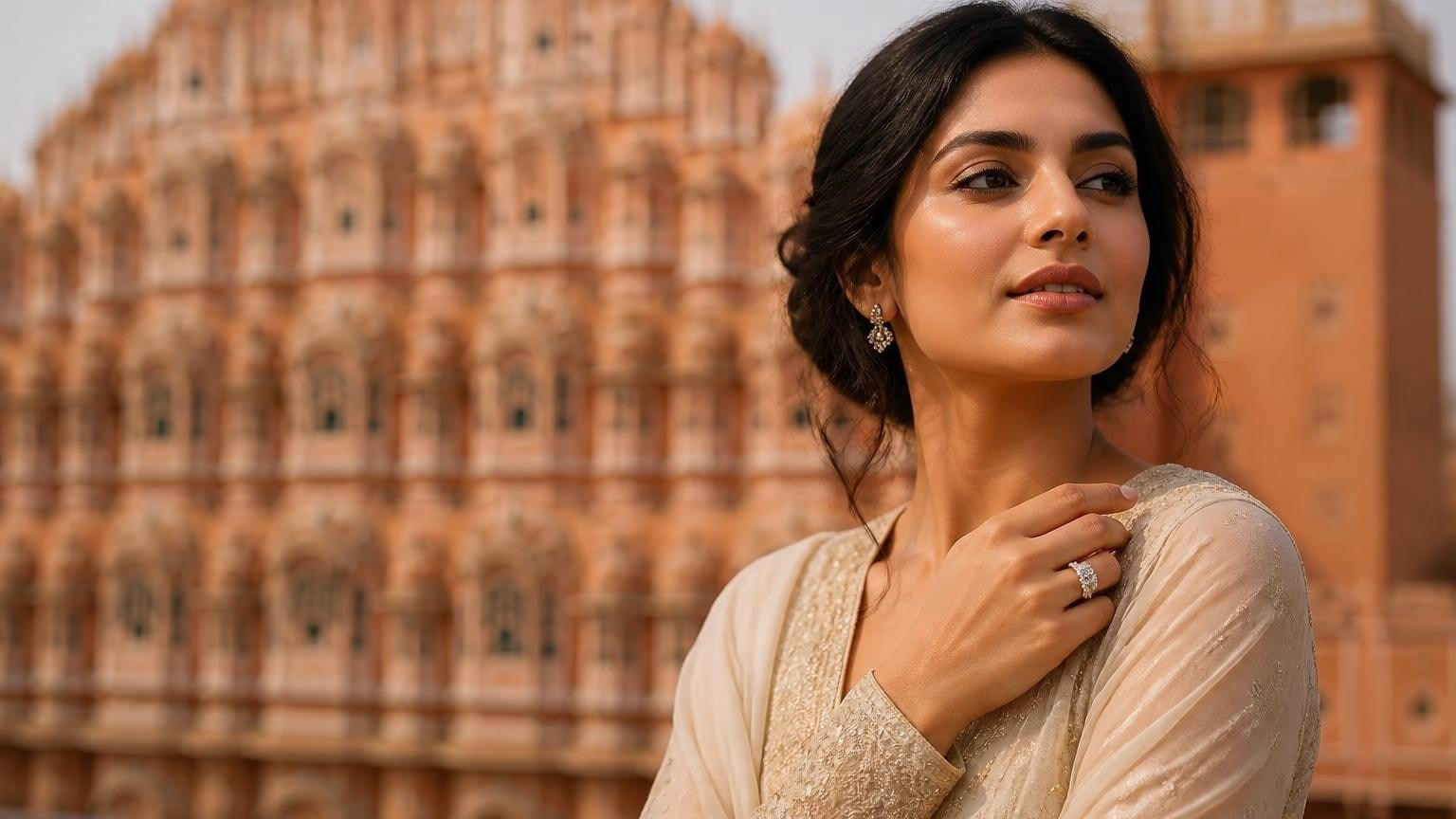 Best engagement rings in Jaipur — Satéur Destinée Ring, Hawa Mahal Palace of Winds