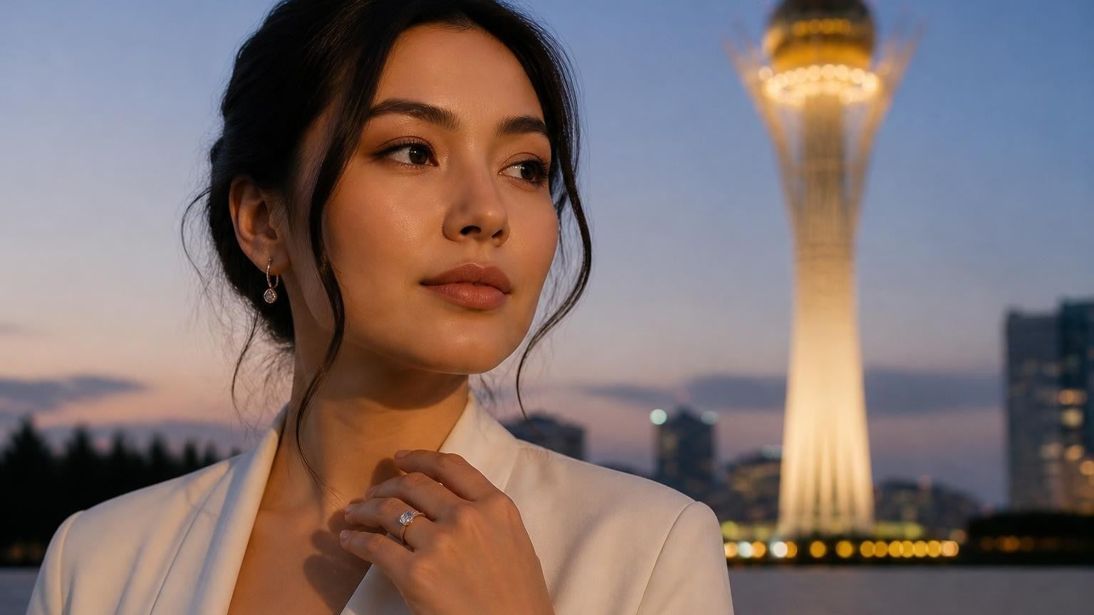 Best engagement rings in Kazakhstan — Satéur Destinée Ring with Bayterek Tower, Nur-Sultan