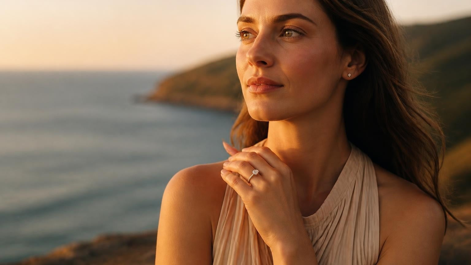 Best engagement rings in Mackay — Satéur Destinée Ring™ at Eimeo headland with Coral Sea views