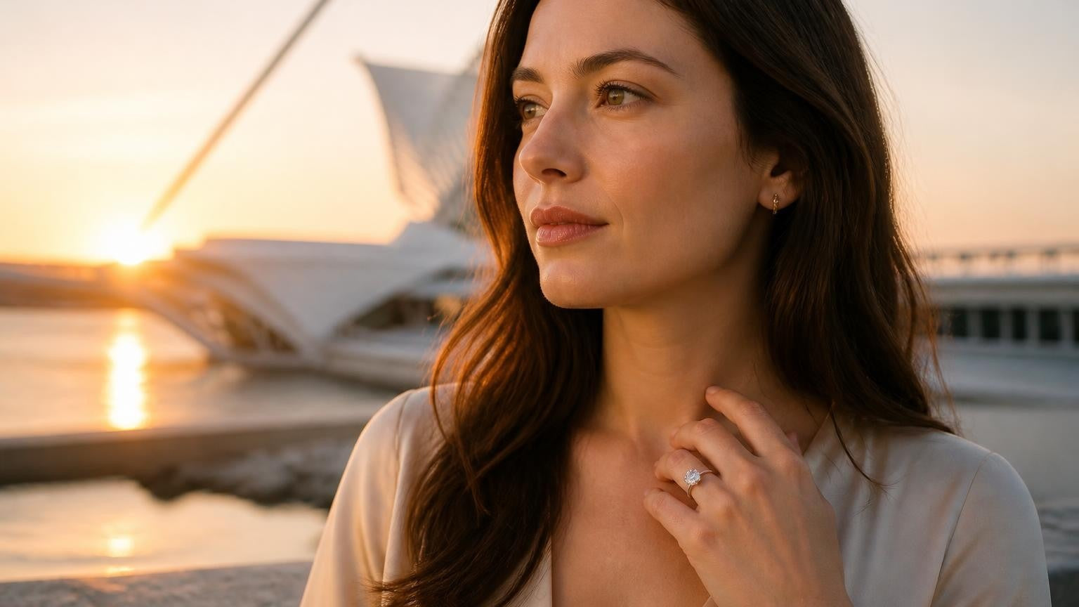 Best engagement rings in Milwaukee — Satéur Destinée Ring at the Milwaukee Art Museum