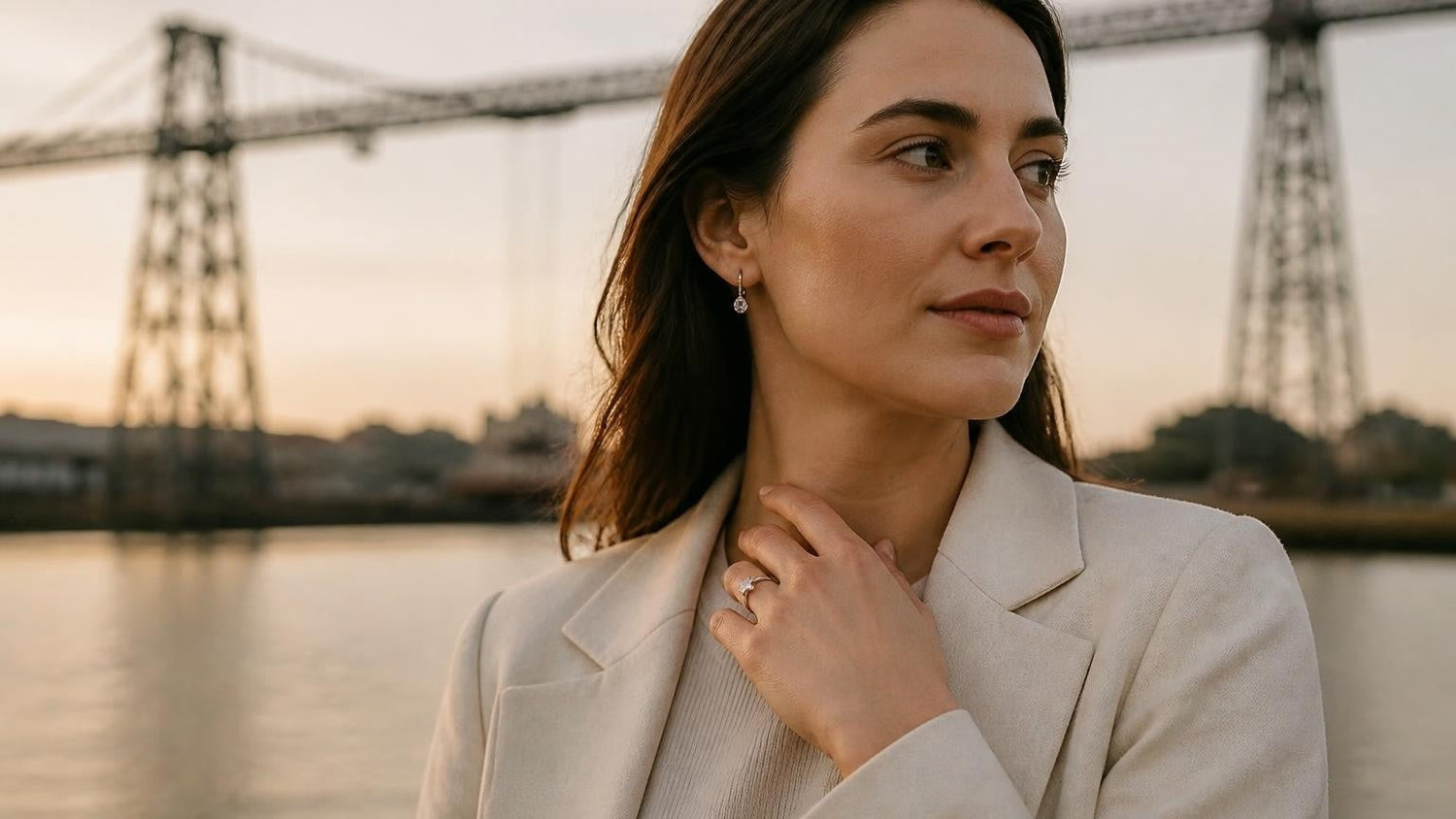 Best engagement rings in Newport — Satéur Destinée Ring with Newport Transporter Bridge