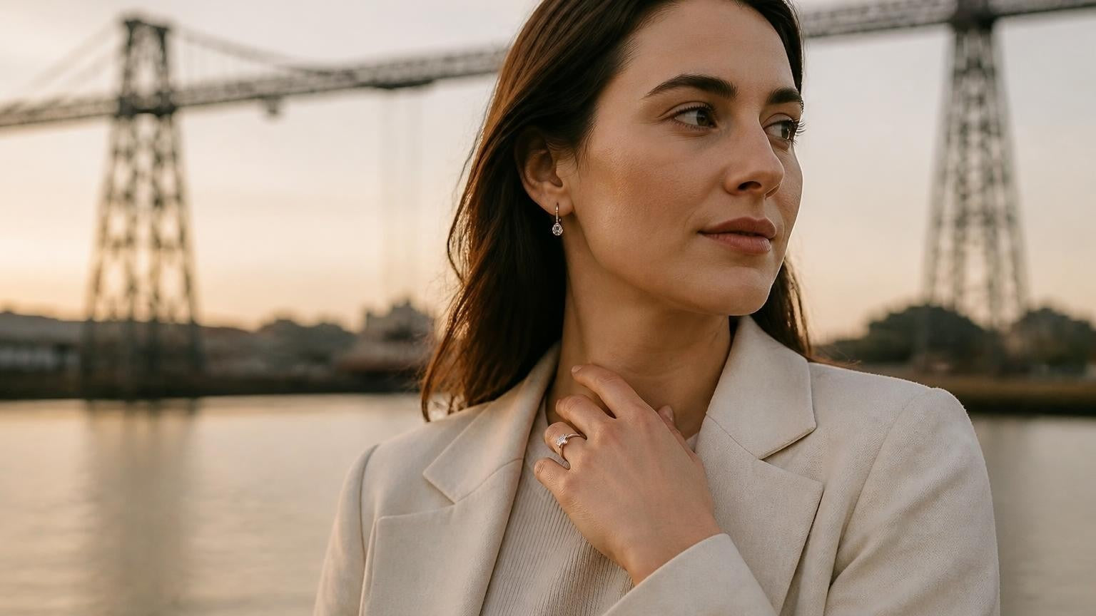 Best engagement rings in Newport — Satéur Destinée Ring with Newport Transporter Bridge