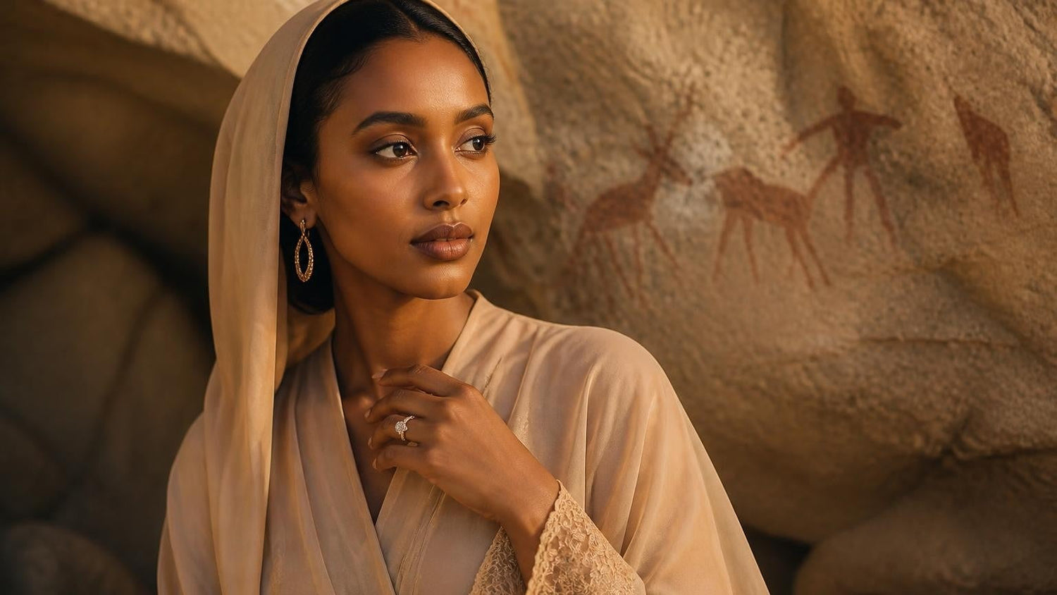 Best engagement rings in Somalia — Satéur Destinée Ring with Laas Geel cave art