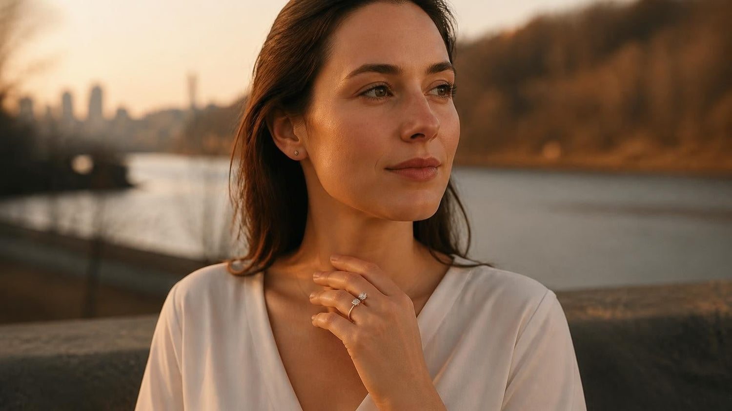 Best engagement rings in St. Paul — Satéur Destinée Ring™ with the Mississippi River bluffs