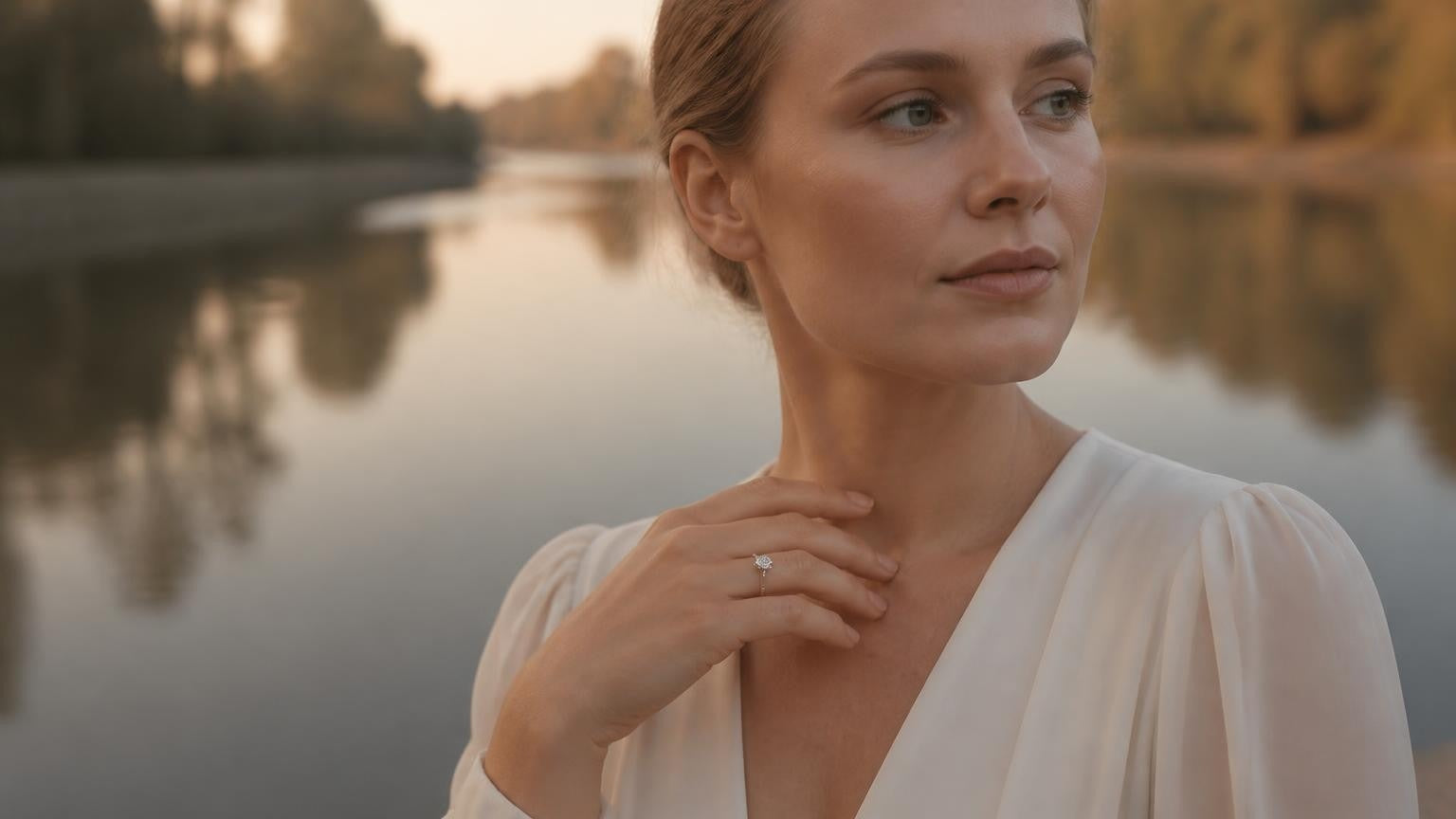 Best engagement rings in Wagga Wagga — Satéur Destinée Ring at the Murrumbidgee River