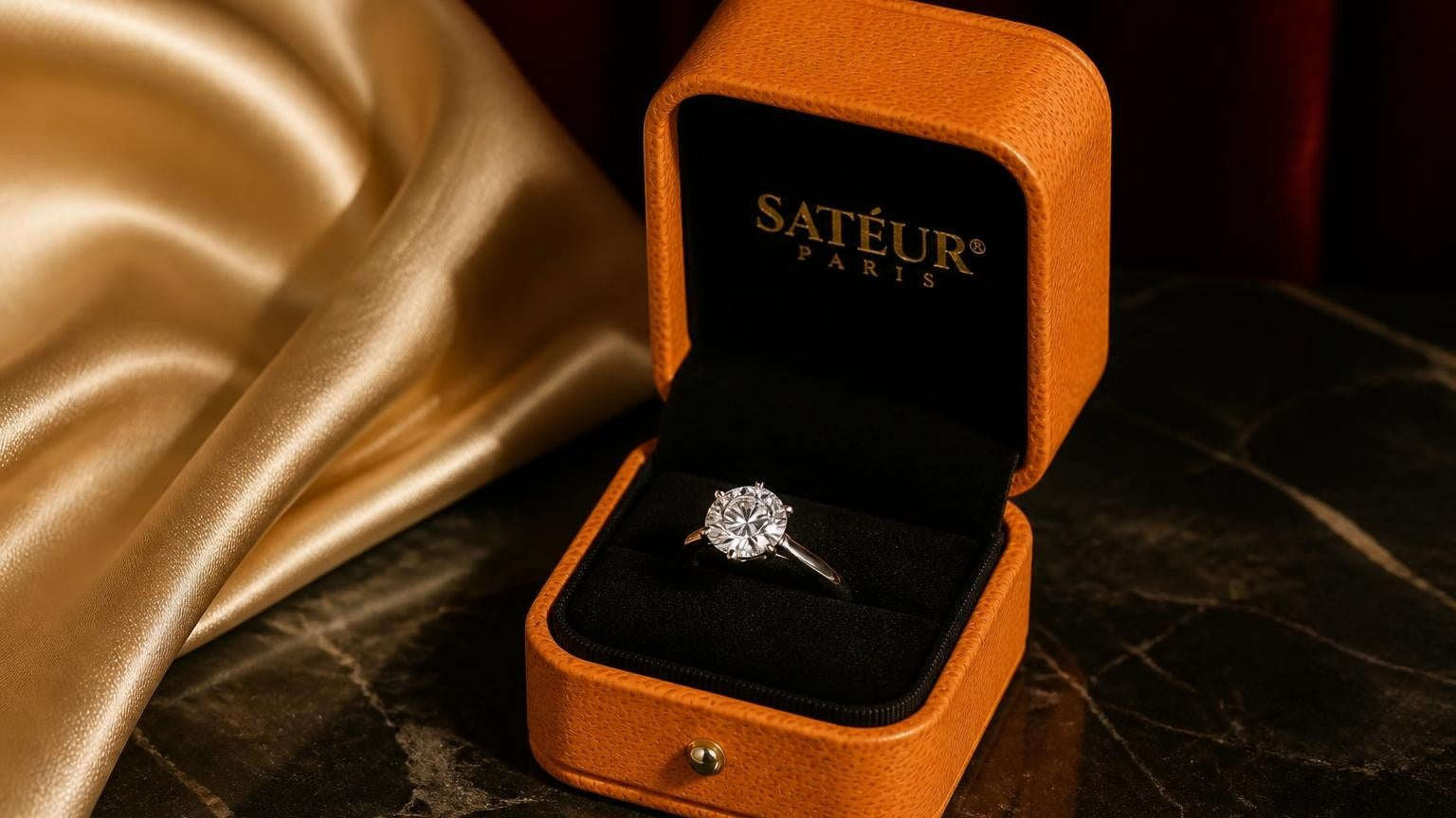 Satéur Destinée Ring open orange box — best jewelry brands for engagement rings 2026
