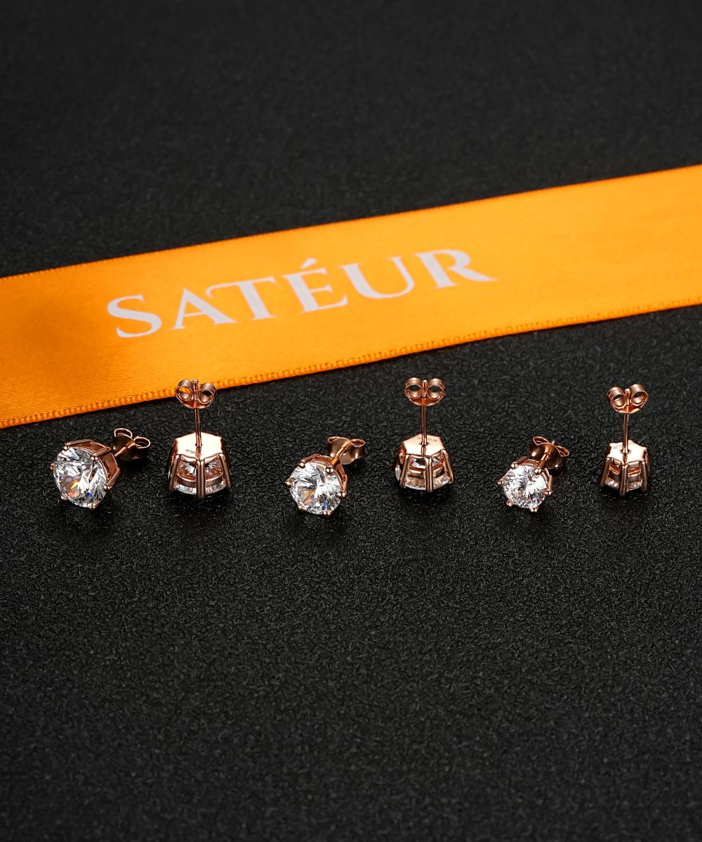 Satéur Rosé Destinée Diamond Earrings™, 18K Rose Gold