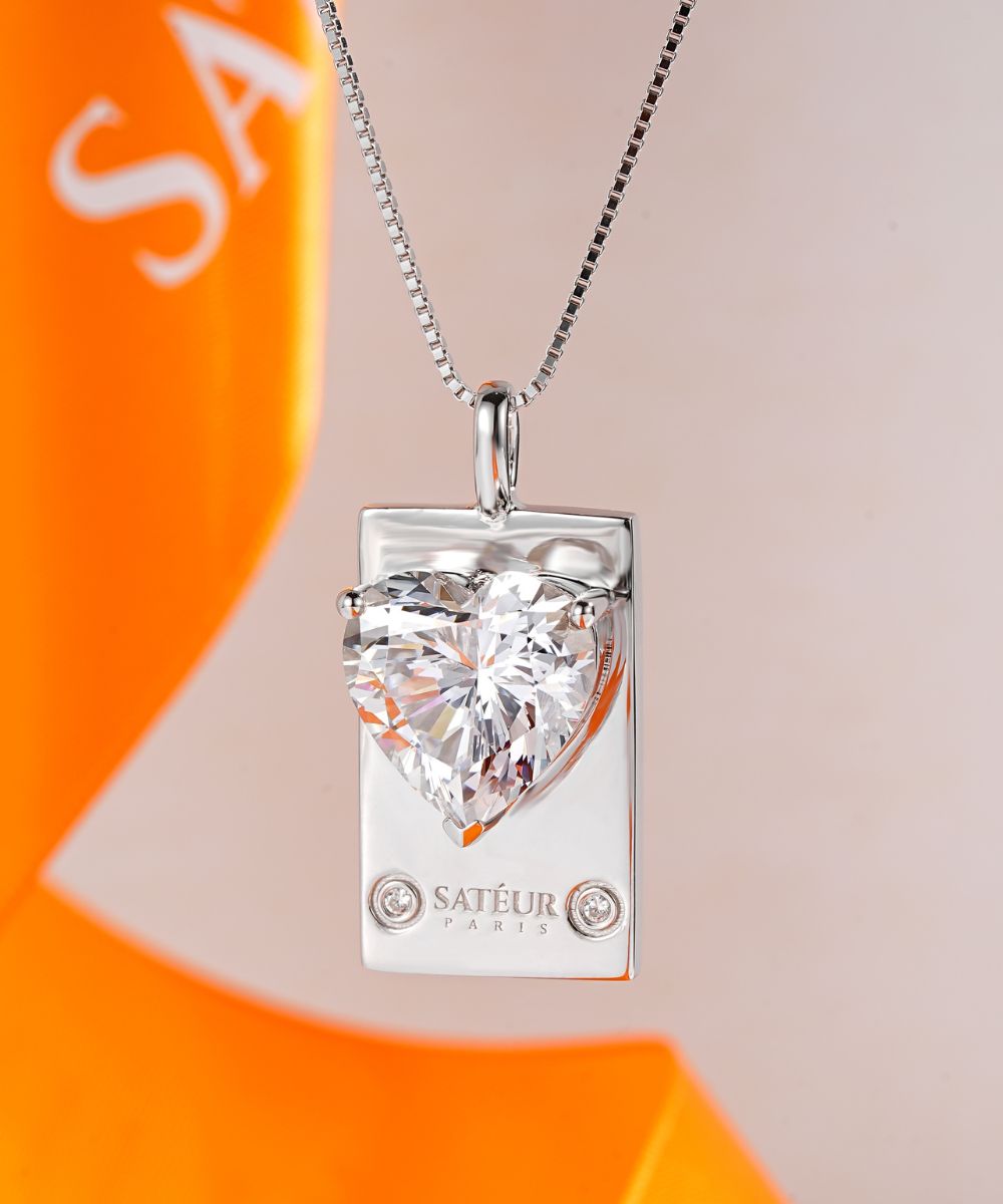 Satéur Parisian Treasure® Amouré Diamond Necklace, 18K White Gold